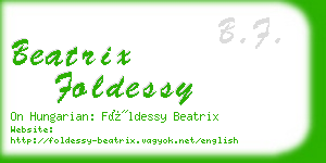 beatrix foldessy business card