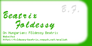 beatrix foldessy business card